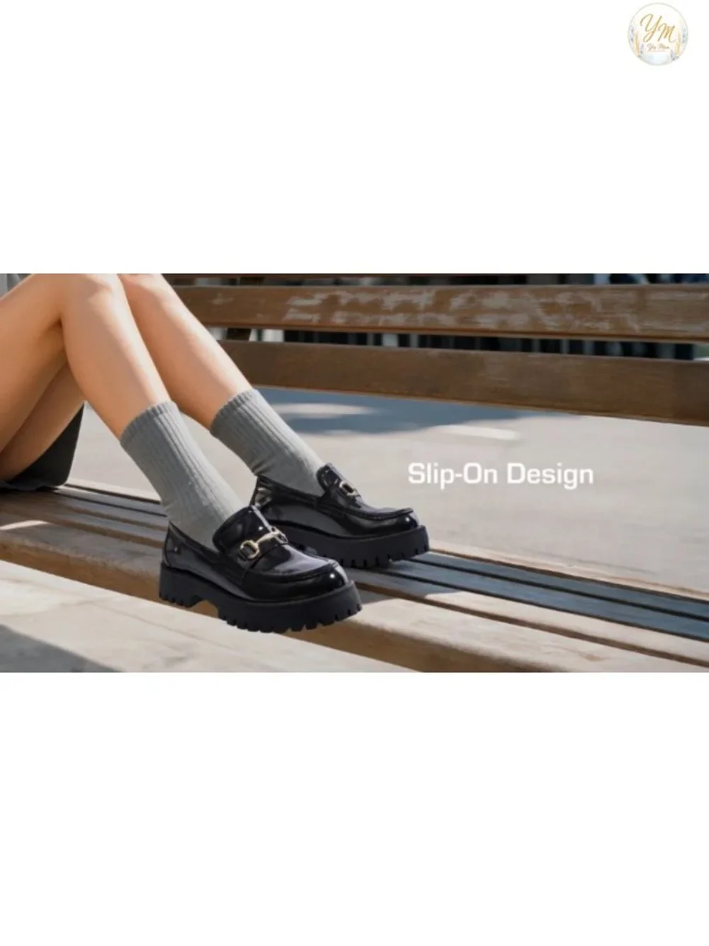 Platform Chunky Loafers Slip On Faux Leather Arch Support Dressy Business Shoes